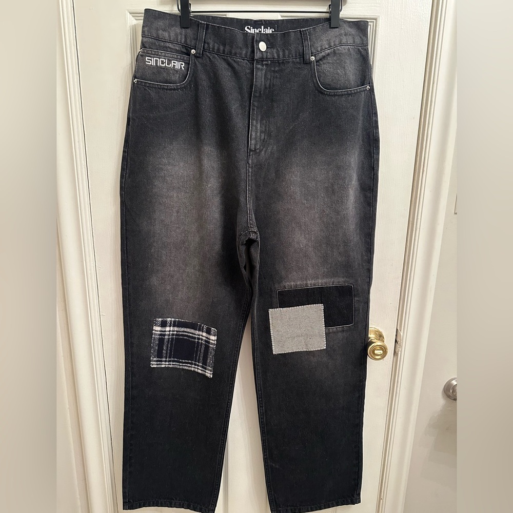 Sinclair Denim Patchwork Jeans Size 36 - image 1